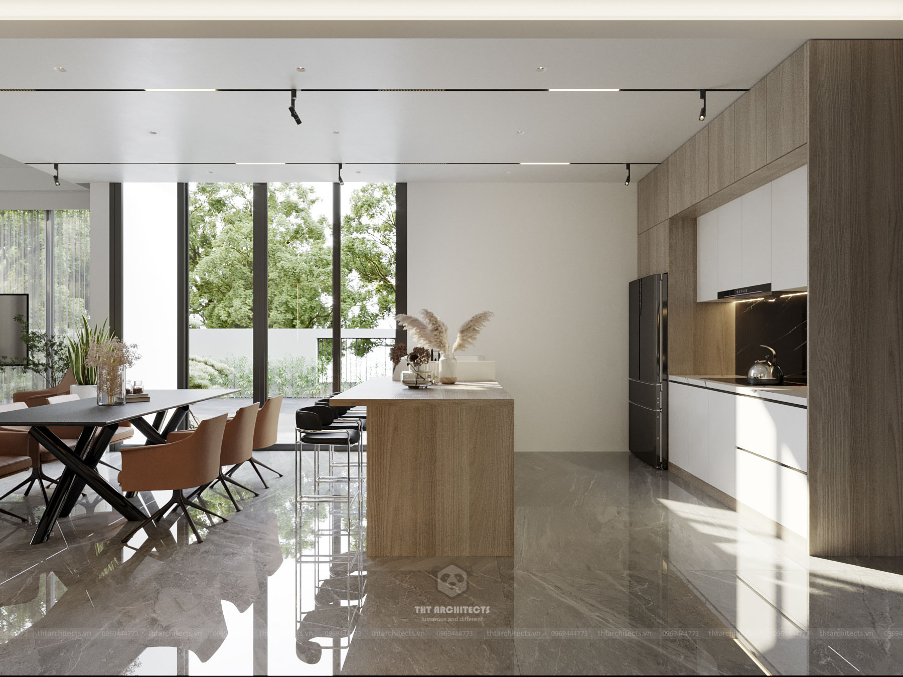 tht architects - Trường villa Bình Thuận - phòng khách bếp 10